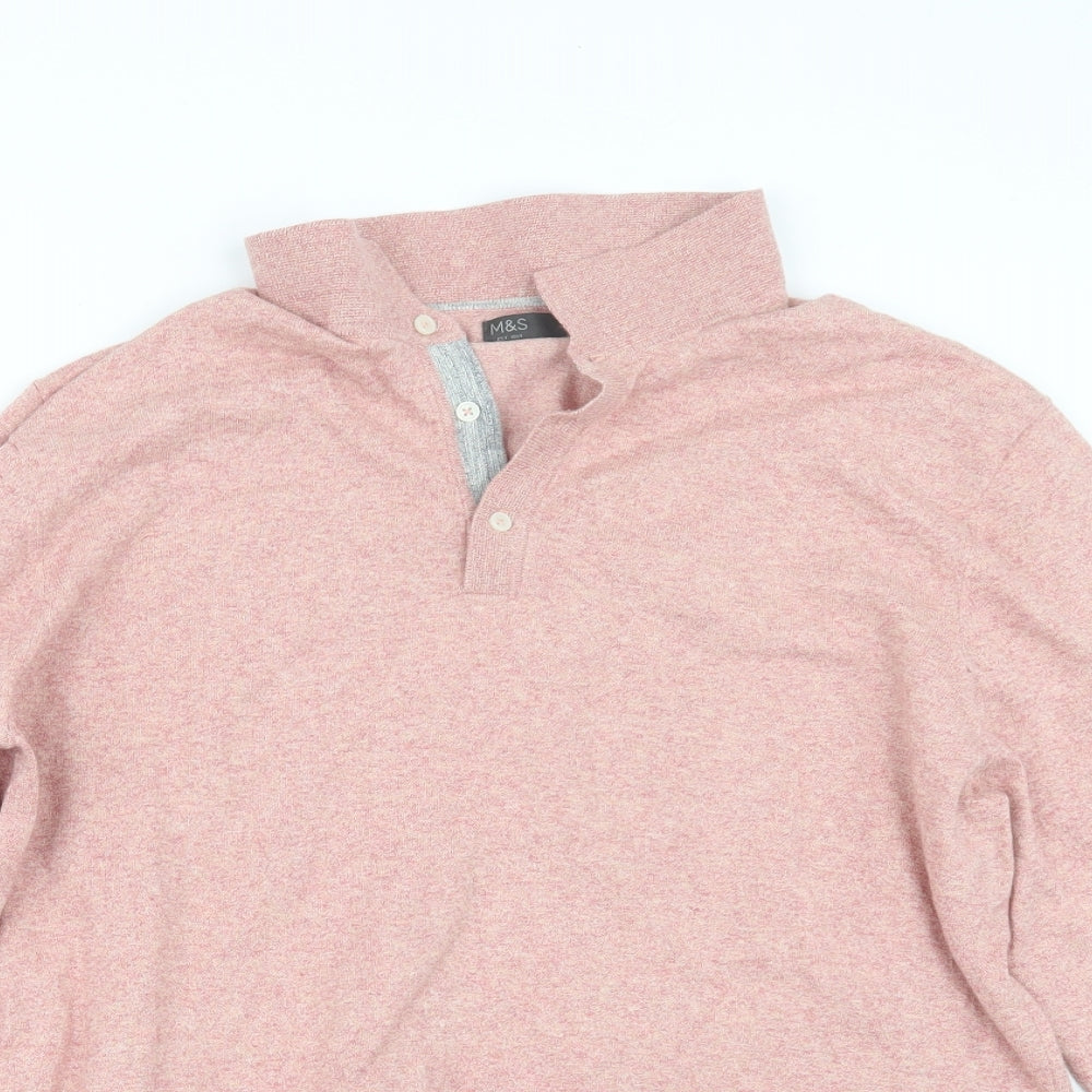 Marks and Spencer Mens Pink    T-Shirt Size L
