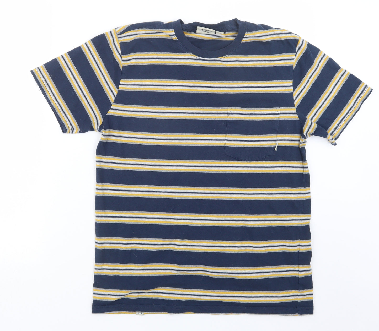VANS Mens Blue Striped   T-Shirt Size M