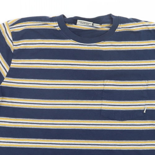 VANS Mens Blue Striped   T-Shirt Size M