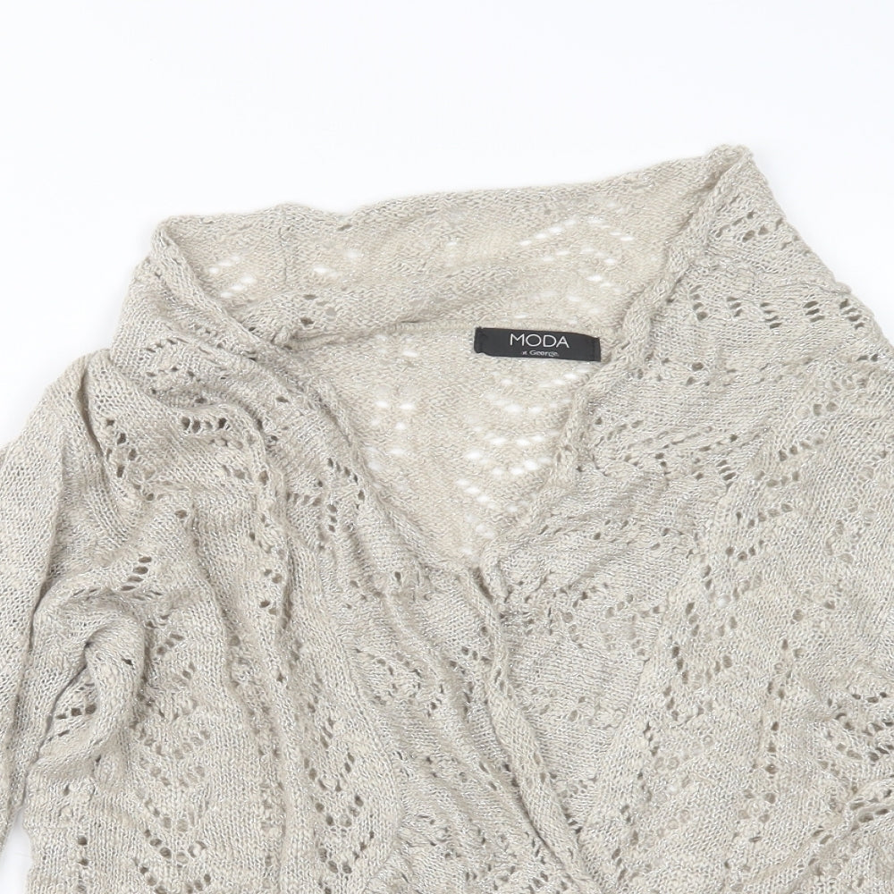 George Womens Beige  Knit Cardigan Jumper Size 14
