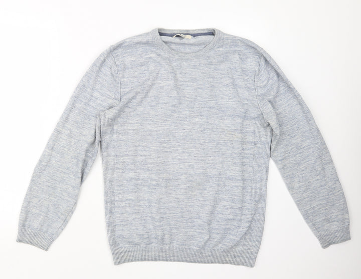 River Island Mens Blue Knit Pullover Jumper Size M