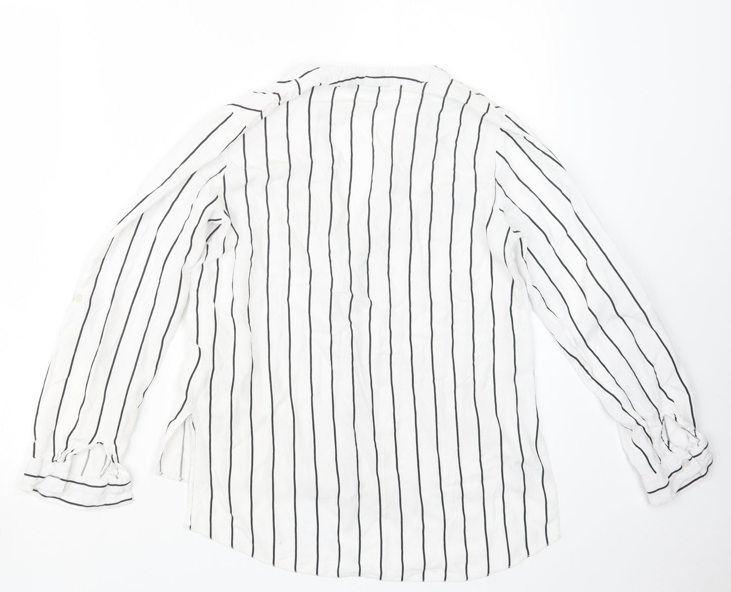 New Look Womens Black Striped  Basic Button-Up Size 6