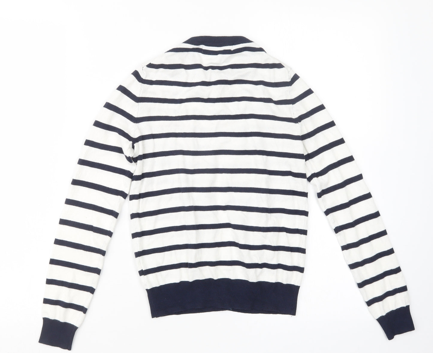Marks and Spencer Womens Blue Striped  Cardigan Jumper Size 6