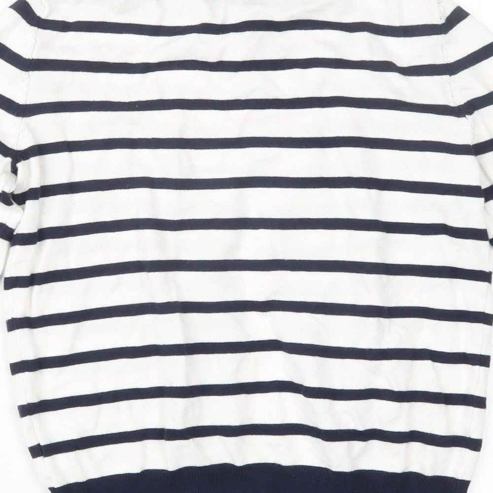 Marks and Spencer Womens Blue Striped  Cardigan Jumper Size 6