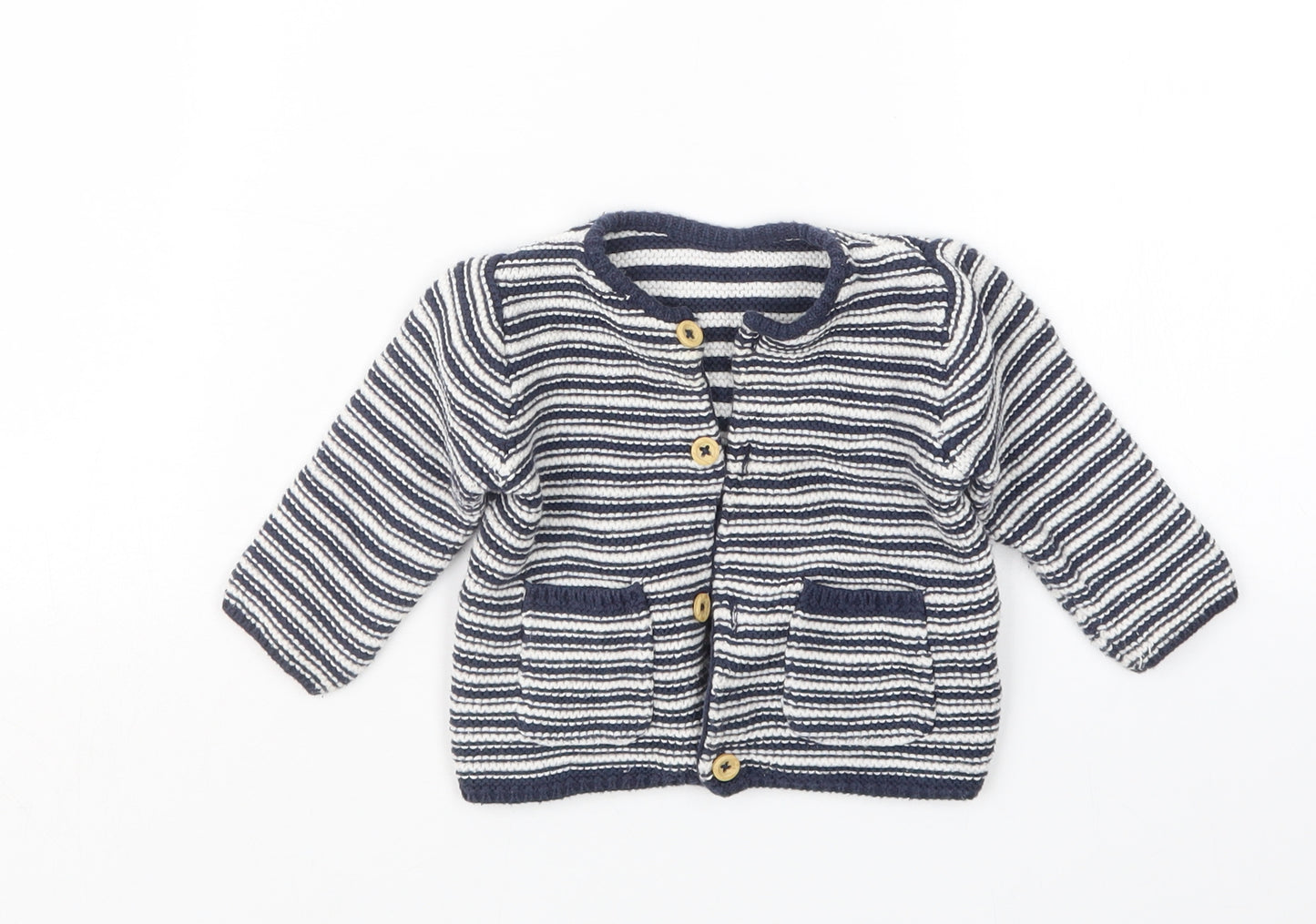 Marks and Spencer Boys Blue  Knit Cardigan Jumper Size 6-9 Months