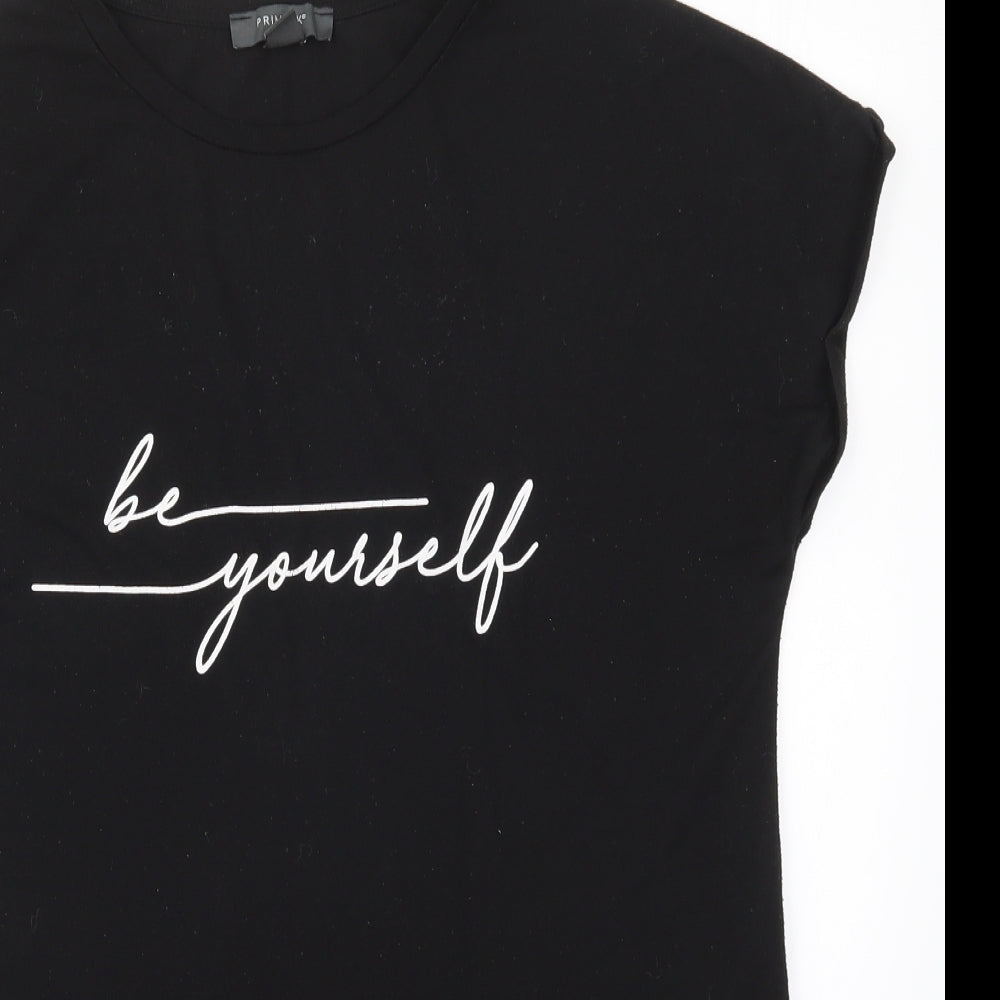 Primark Womens Black   Basic T-Shirt Size 14  - Be Yourself