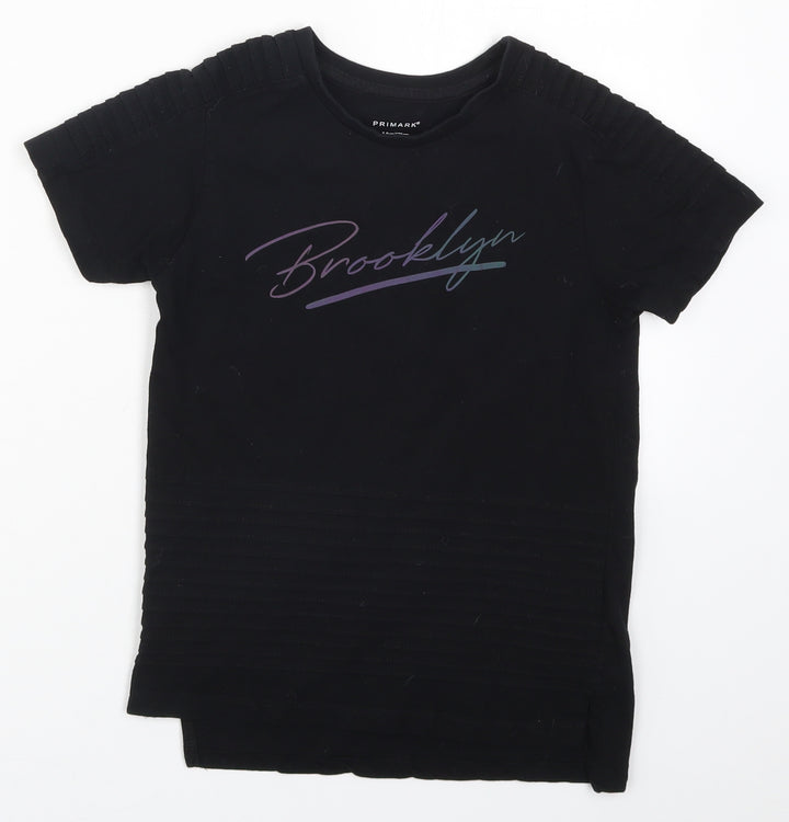 Primark Boys Black   Basic T-Shirt Size 7-8 Years  - Brooklyn