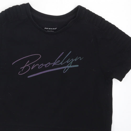 Primark Boys Black   Basic T-Shirt Size 7-8 Years  - Brooklyn
