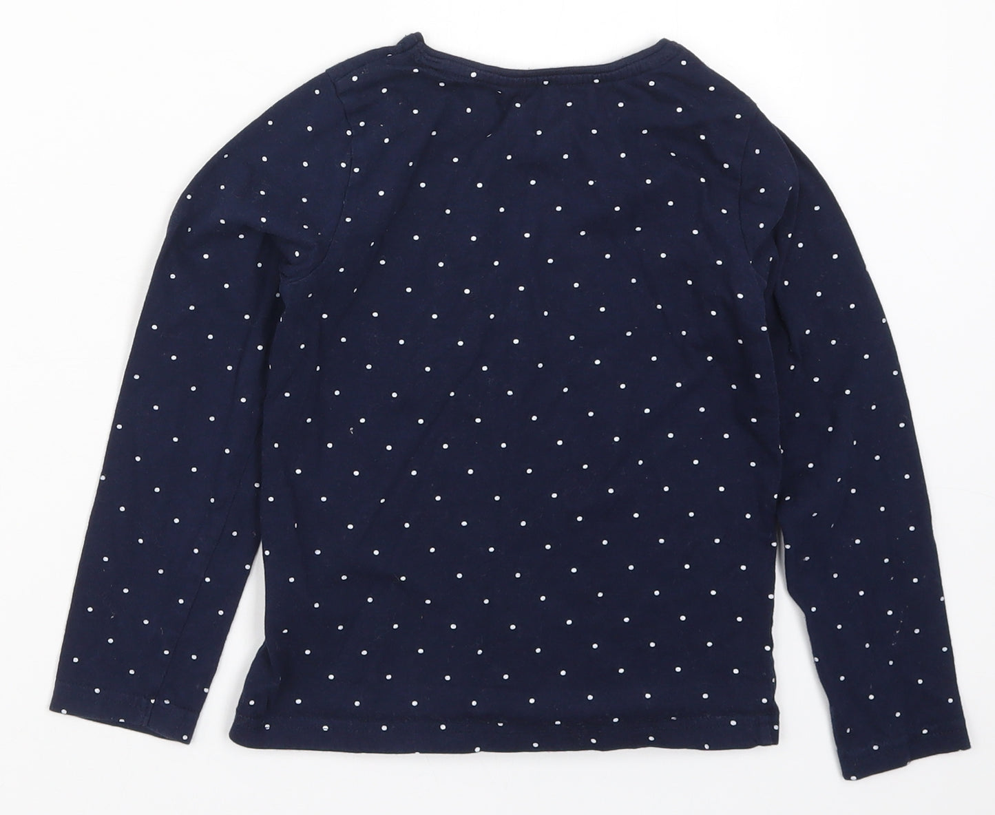 Primark Girls Blue Polka Dot  Basic T-Shirt Size 7-8 Years  - Follow Your Heart