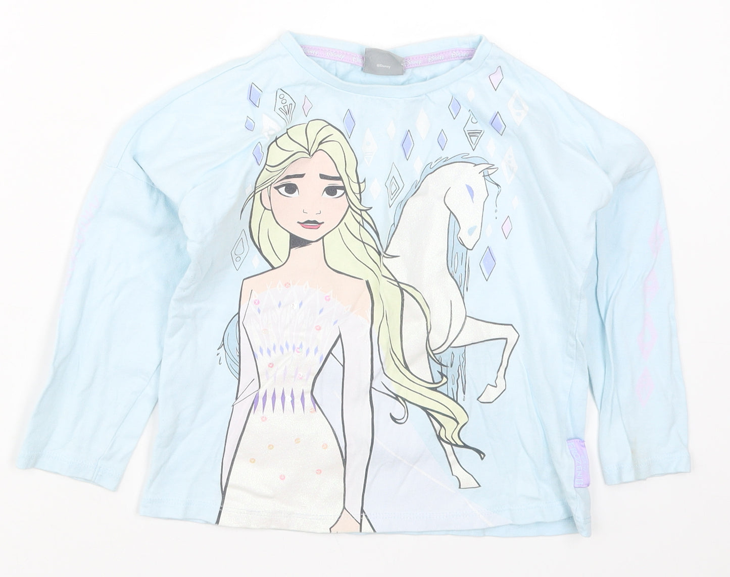 TU Girls Blue Solid  Top Pyjama Top Size 5-6 Years  - Frozen Elsa