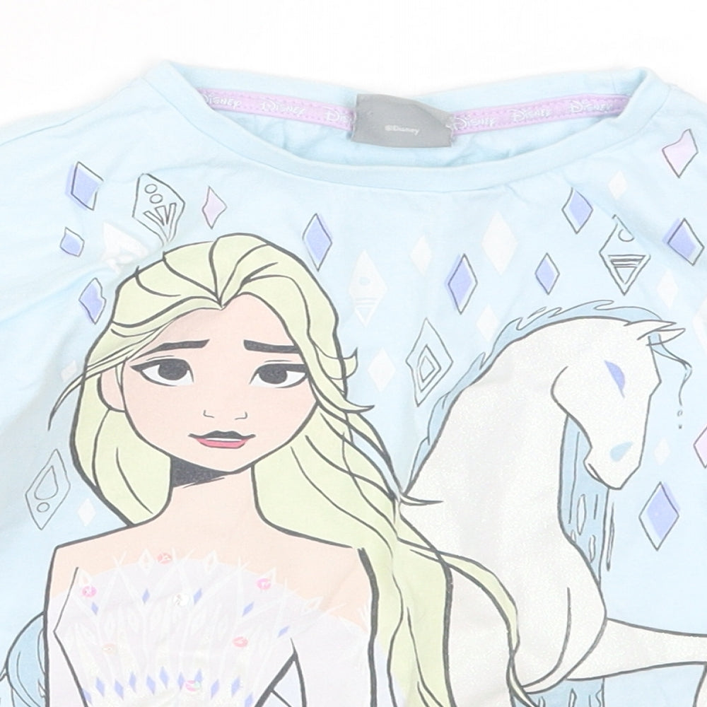 TU Girls Blue Solid  Top Pyjama Top Size 5-6 Years  - Frozen Elsa