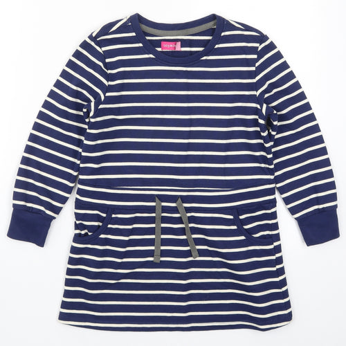 Lily & Dan Girls Blue Striped  Pullover Sweatshirt Size 7-8 Years