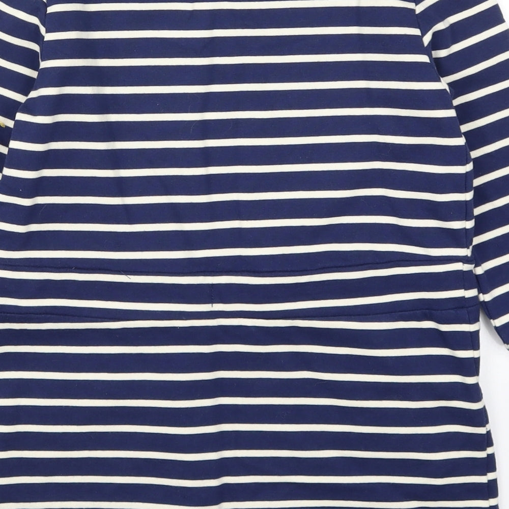 Lily & Dan Girls Blue Striped  Pullover Sweatshirt Size 7-8 Years