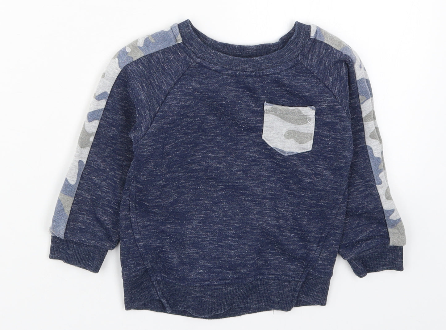 Primark Boys Blue Camouflage  Pullover Sweatshirt Size 2-3 Years