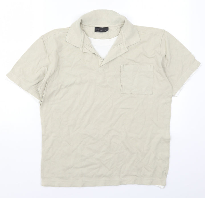 Cedar Wood State Mens Beige Polo Size M