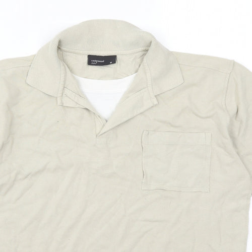 Cedar Wood State Mens Beige    Polo Size M