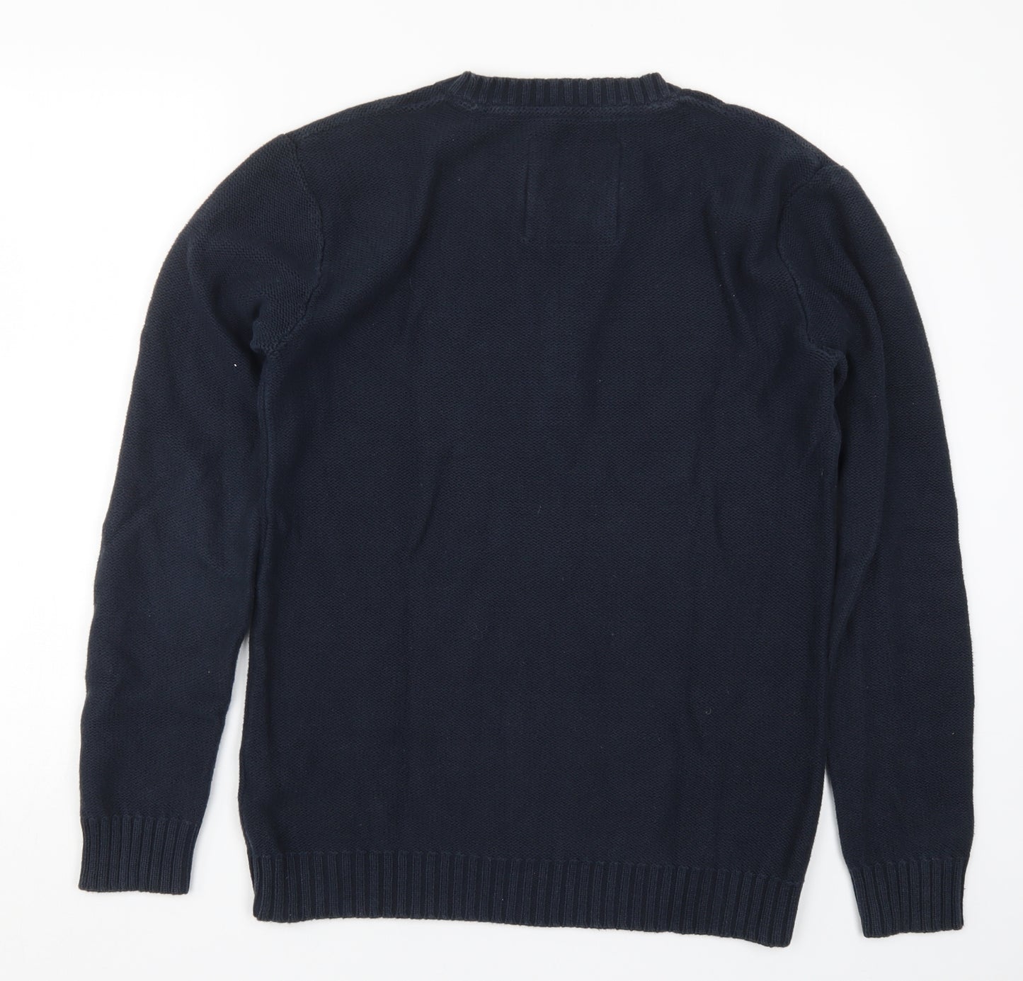 H&M Mens Blue  Knit Henley Jumper Size M