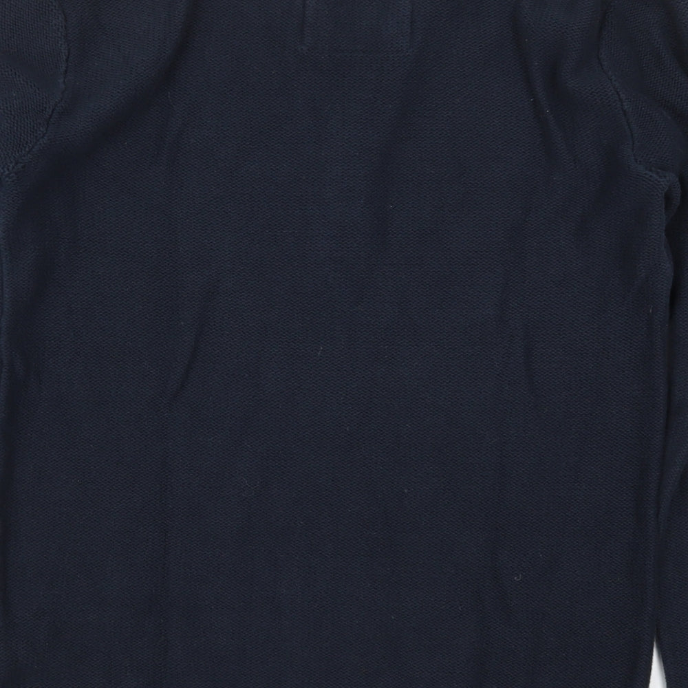 H&M Mens Blue  Knit Henley Jumper Size M