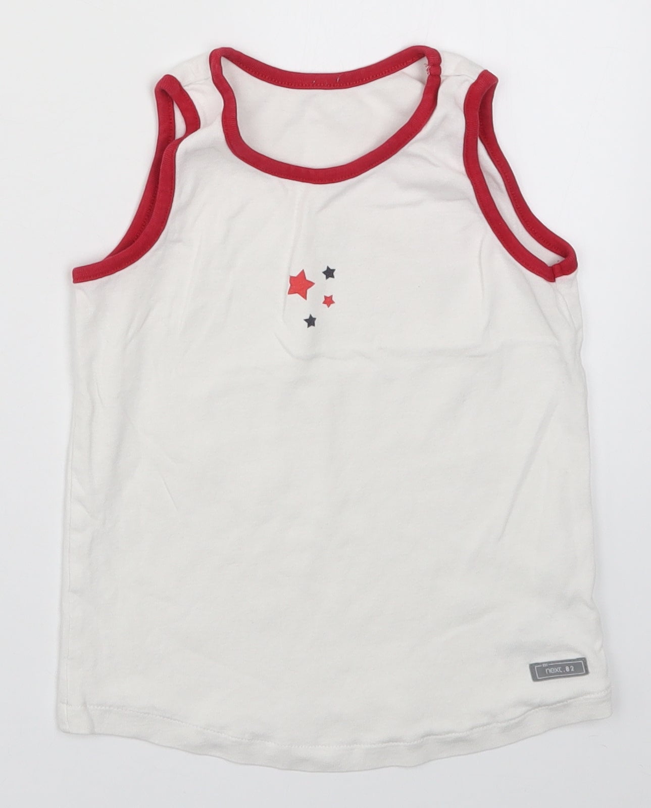 NEXT Boys White   Basic Tank Size 7-8 Years  - Stars