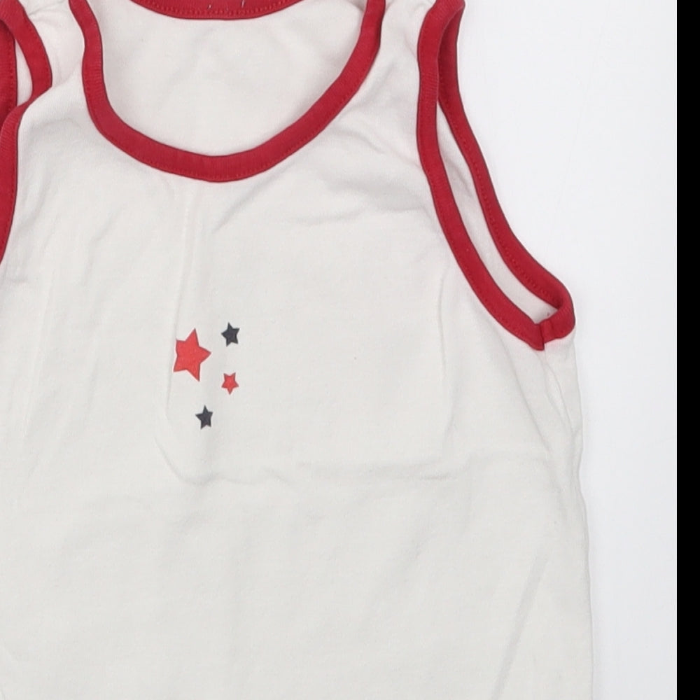 NEXT Boys White   Basic Tank Size 7-8 Years  - Stars