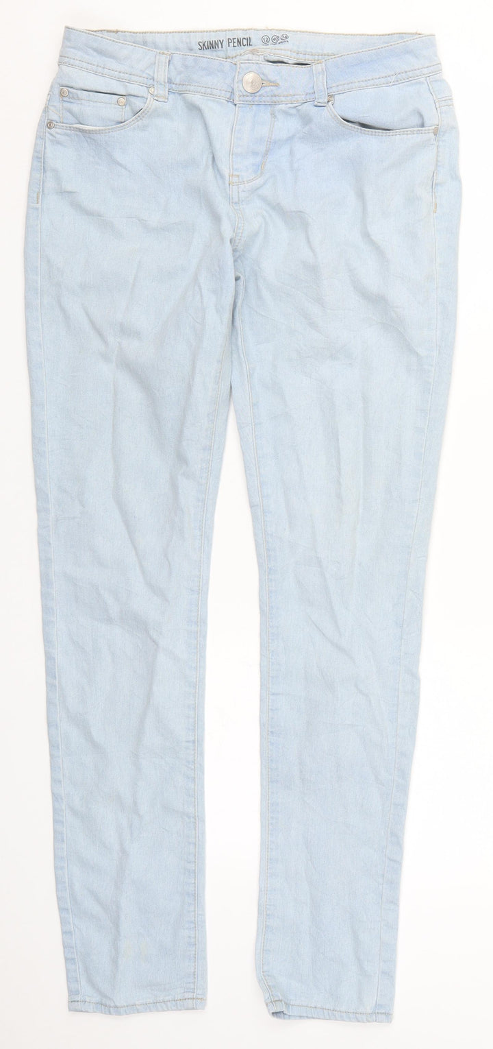 Preworn Womens Blue  Denim Skinny Jeans Size 12 L30 in