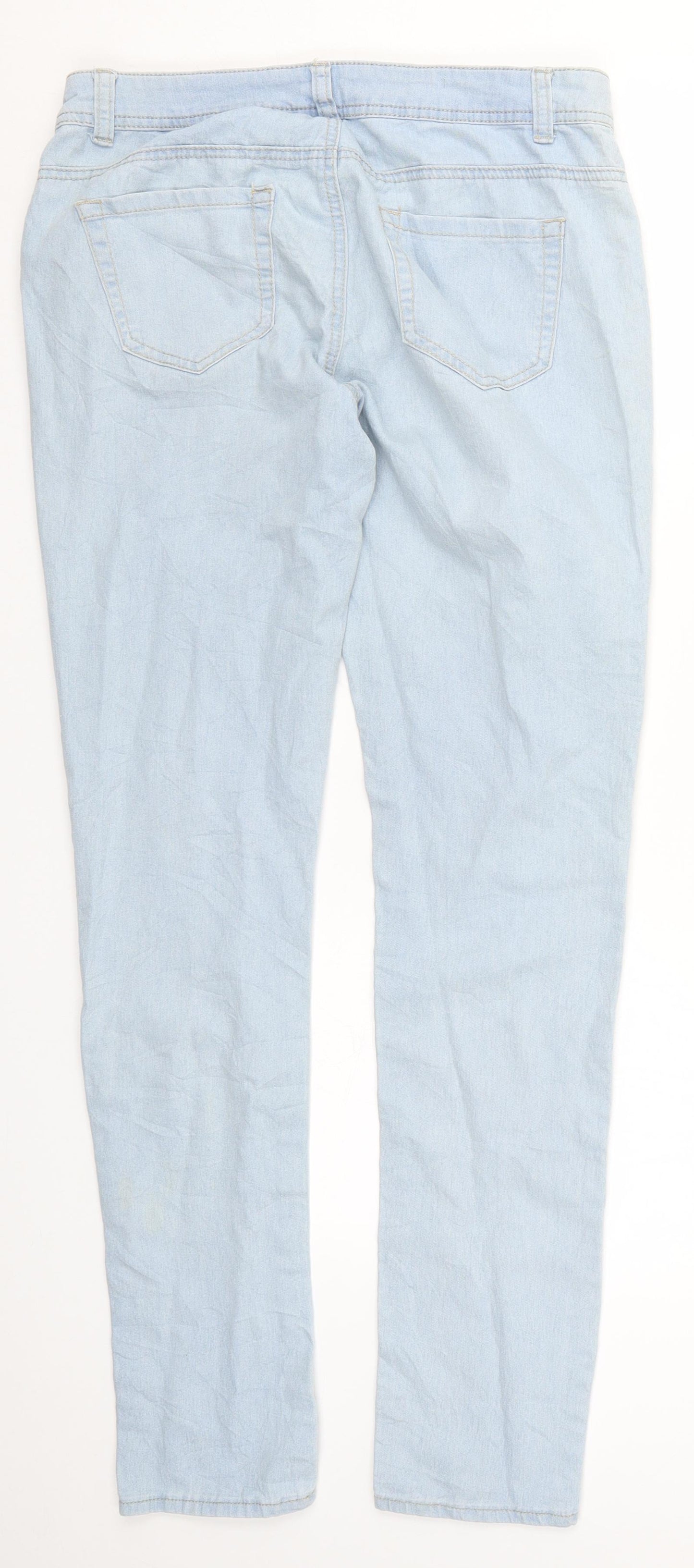 Preworn Womens Blue  Denim Skinny Jeans Size 12 L30 in