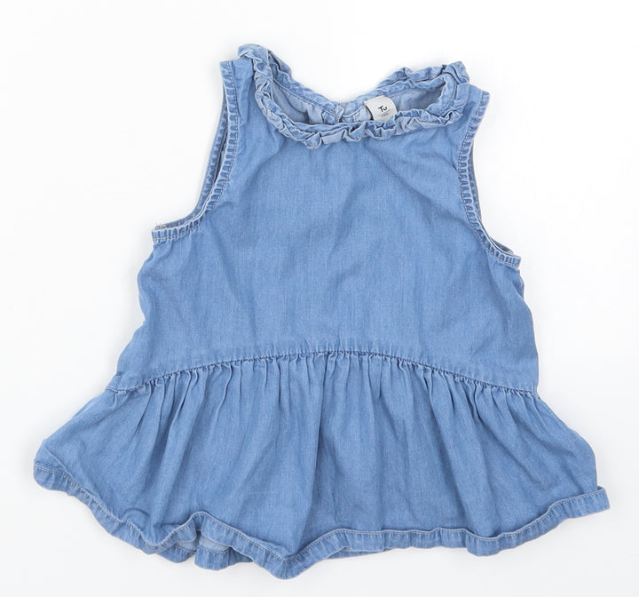 TU Girls Blue Denim Basic Tank Size 5 Years