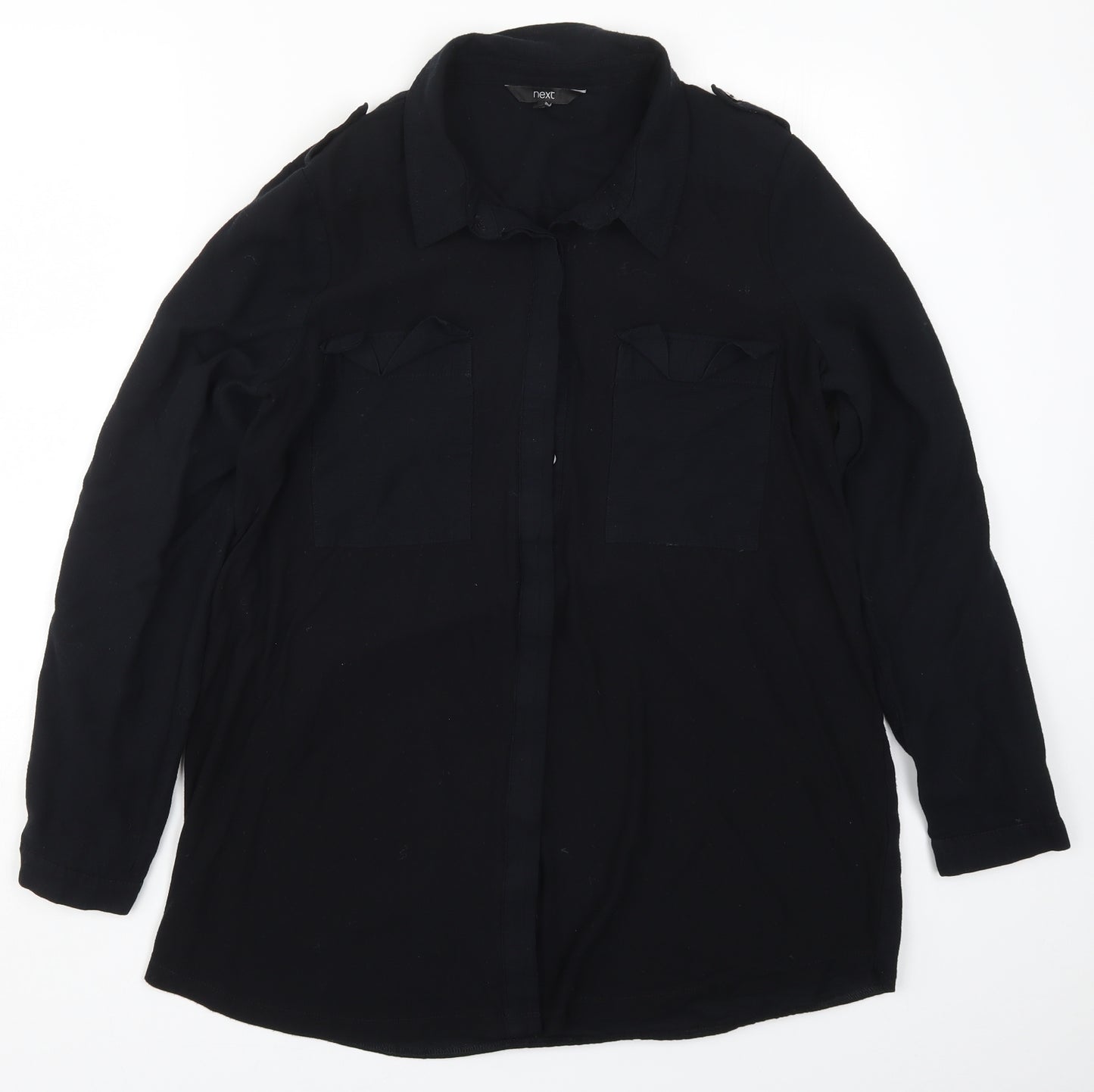 NEXT Womens Black   Basic Button-Up Size 18