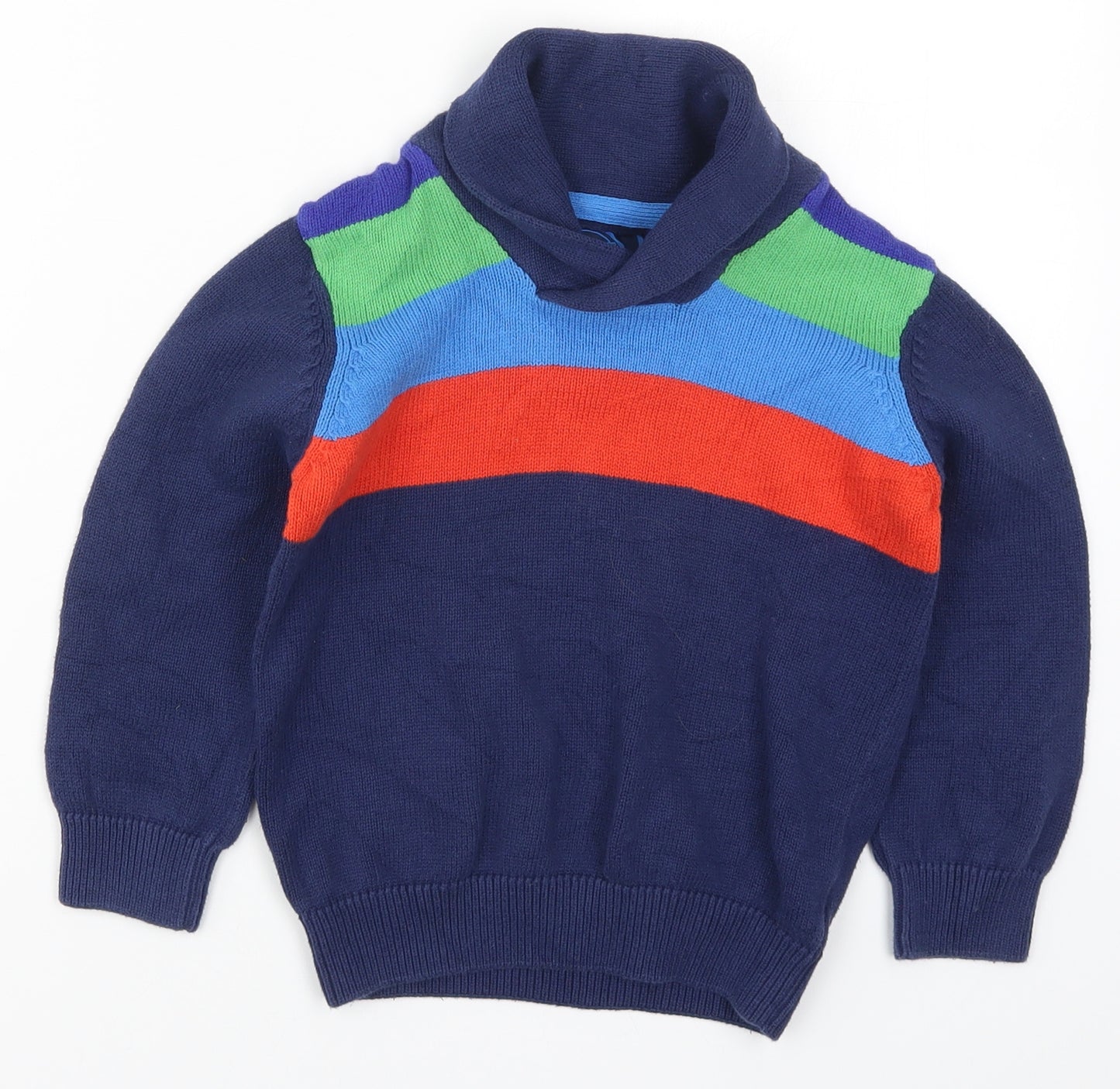 Debenhams Boys Multicoloured Striped Knit Pullover Jumper Size 4-5 Years