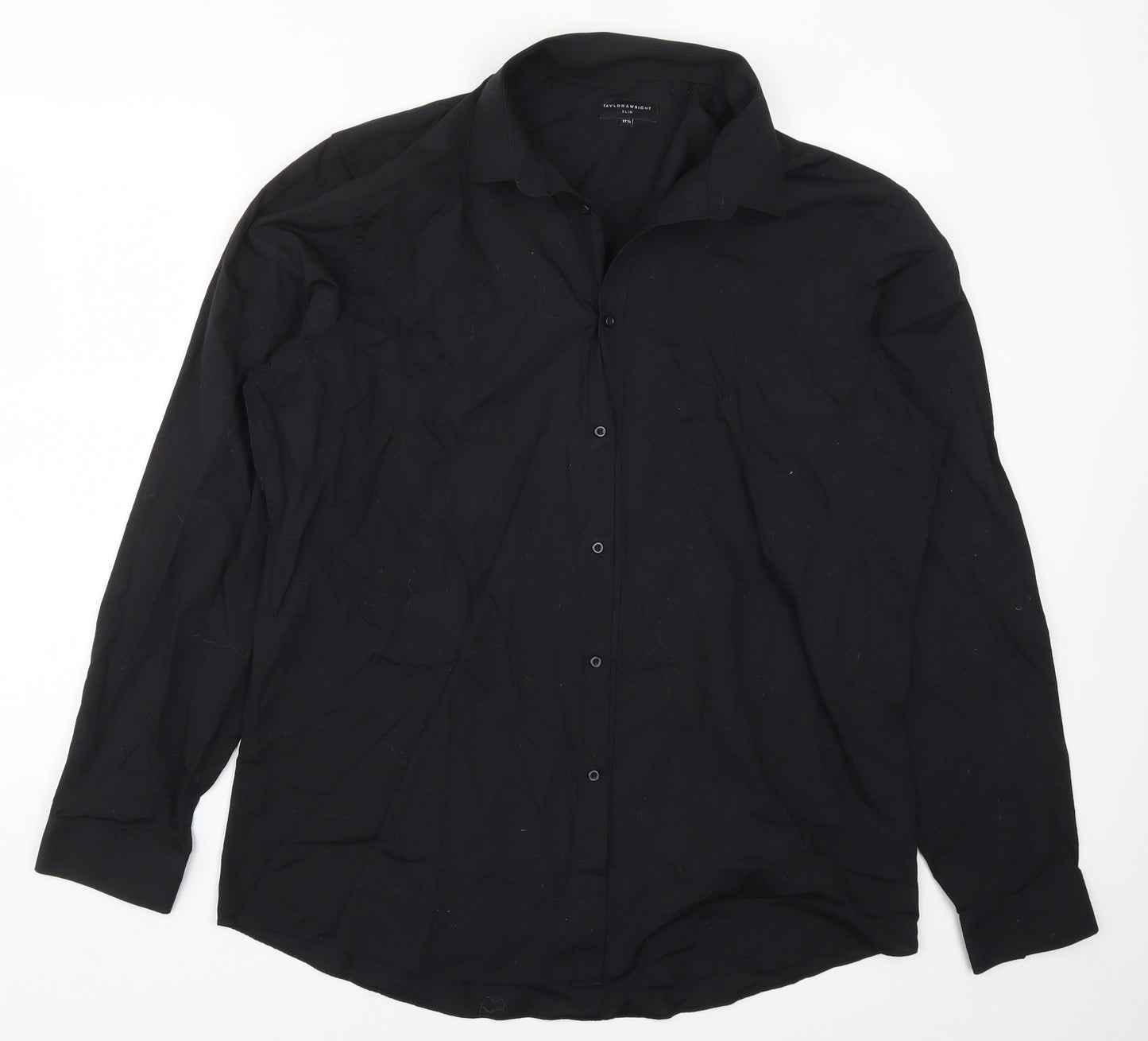 Taylor & Wright Mens Black    Dress Shirt Size 17.5