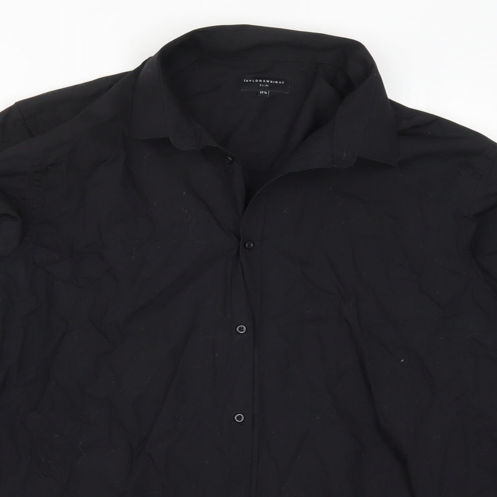 Taylor & Wright Mens Black    Dress Shirt Size 17.5