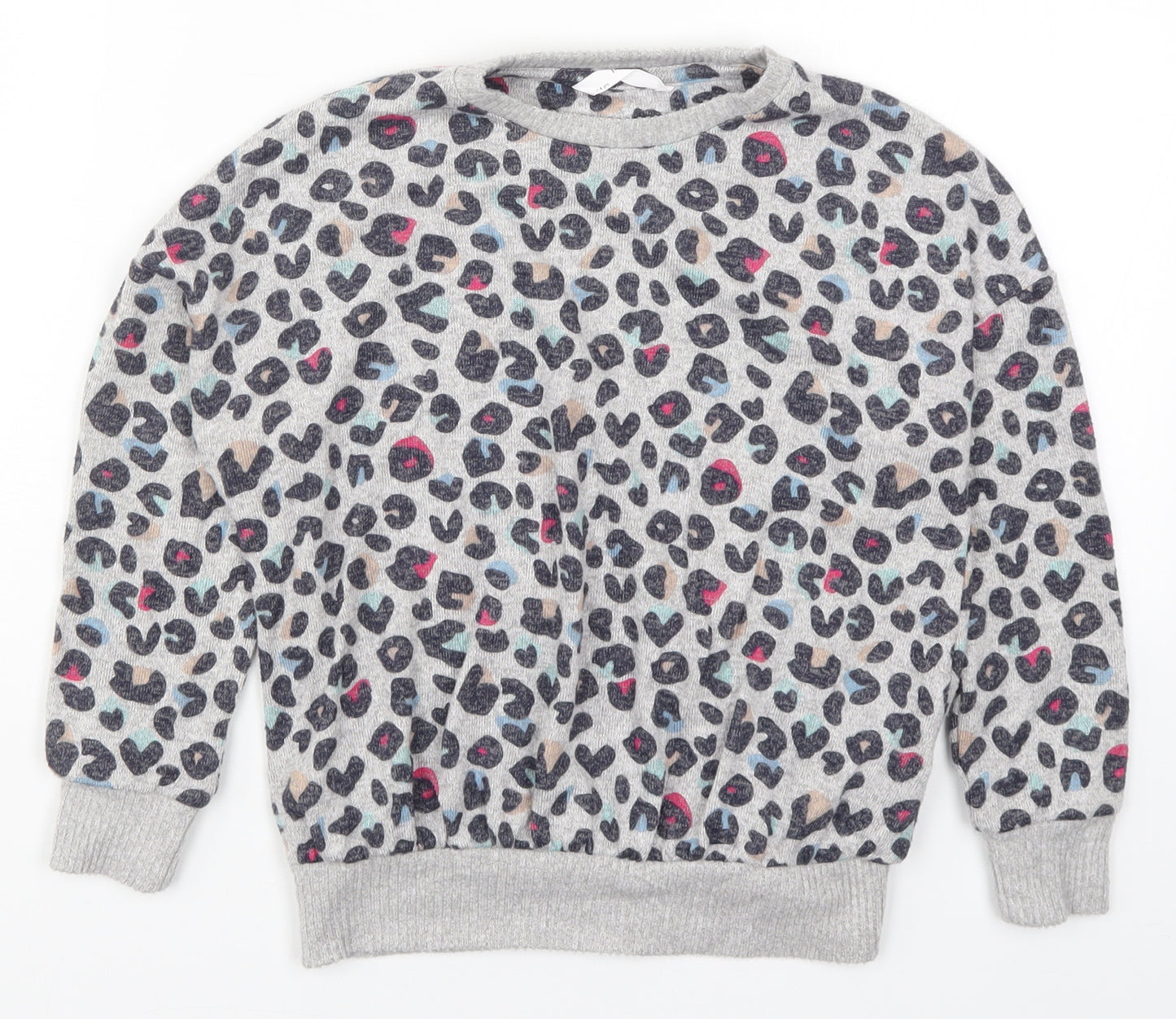 Marks and Spencer Girls Multicoloured Animal Print  Pullover Jumper Size 7-8 Years