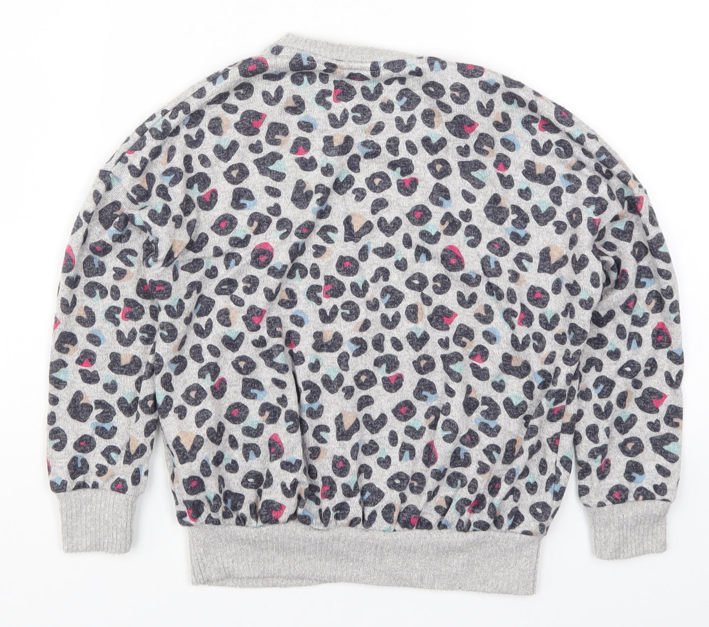 Marks and Spencer Girls Multicoloured Animal Print  Pullover Jumper Size 7-8 Years