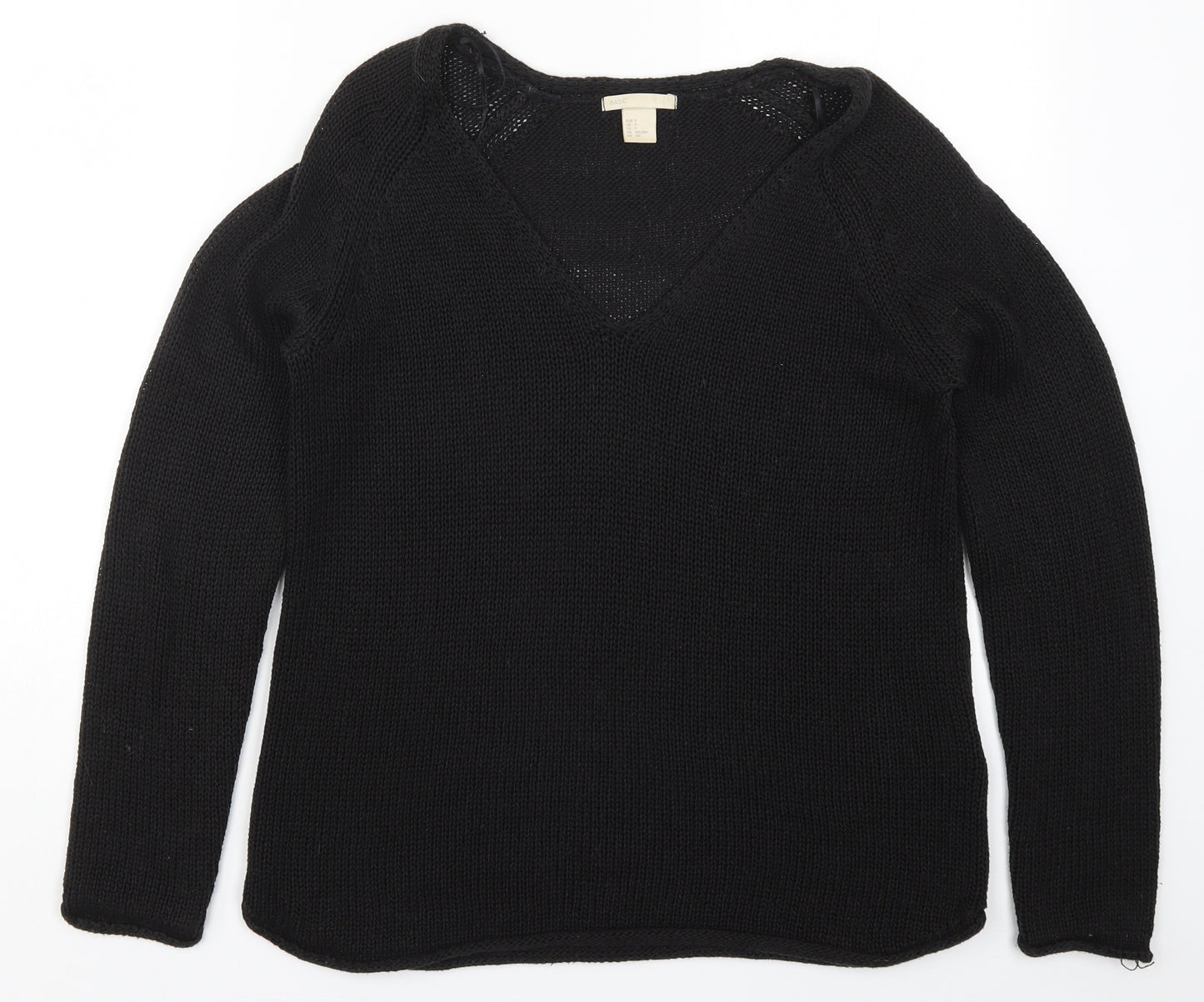 H&M Womens Black  Knit Pullover Jumper Size S