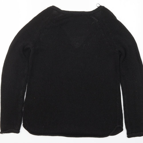 H&M Womens Black  Knit Pullover Jumper Size S