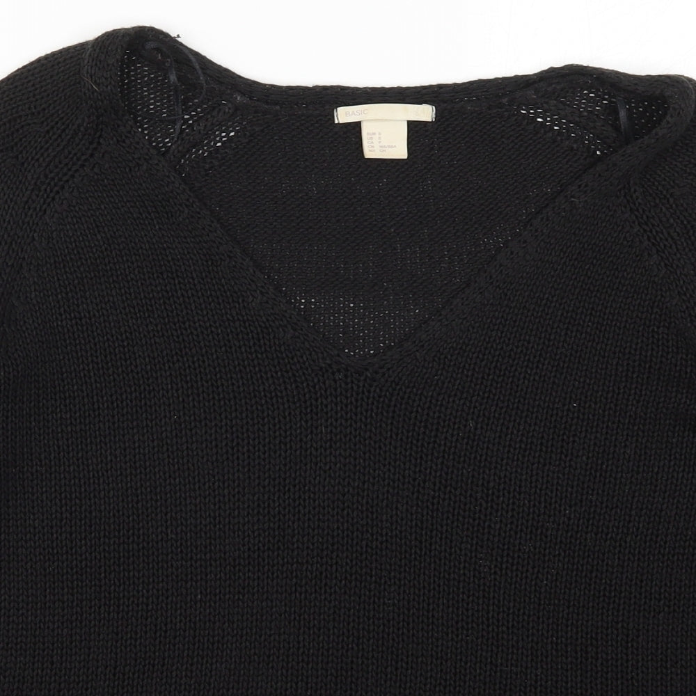 H&M Womens Black  Knit Pullover Jumper Size S
