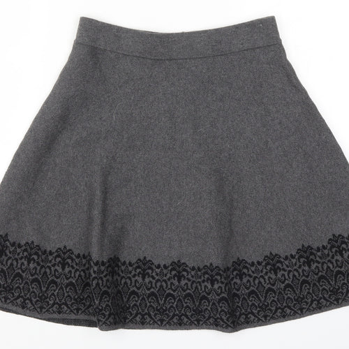 Adrienne Vittadini Womens Grey  Knit Skater Skirt Size S  - Batik