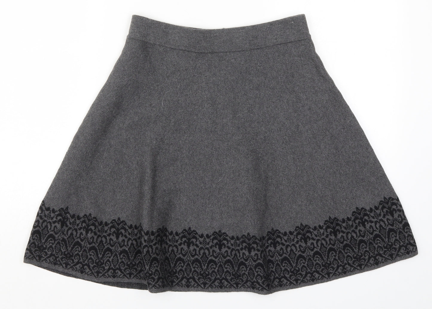 Adrienne Vittadini Womens Grey  Knit Skater Skirt Size S  - Batik