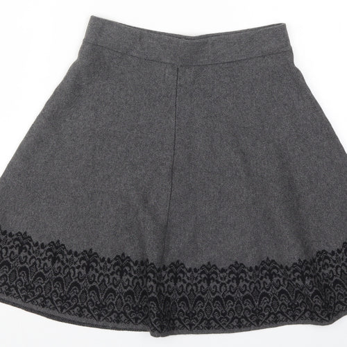 Adrienne Vittadini Womens Grey  Knit Skater Skirt Size S  - Batik