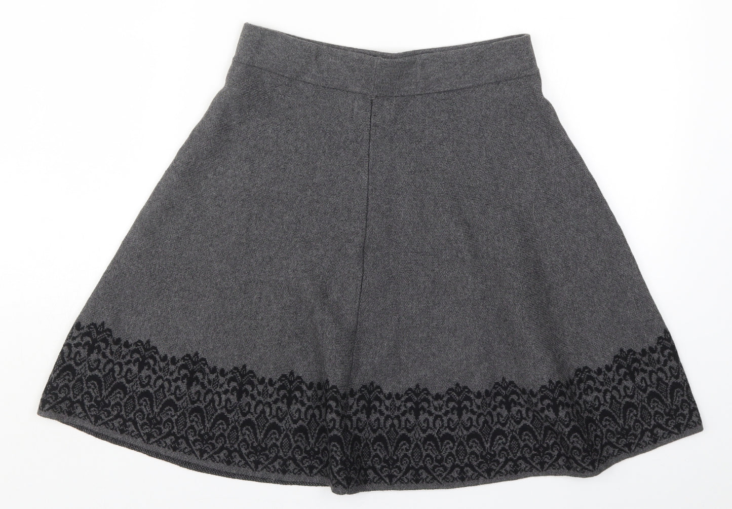 Adrienne Vittadini Womens Grey  Knit Skater Skirt Size S  - Batik