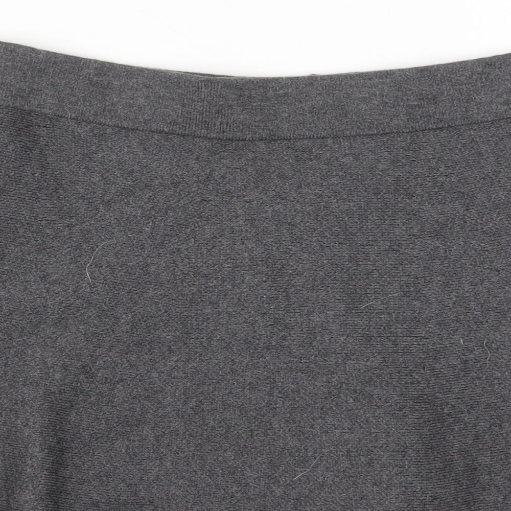 Adrienne Vittadini Womens Grey  Knit Skater Skirt Size S  - Batik