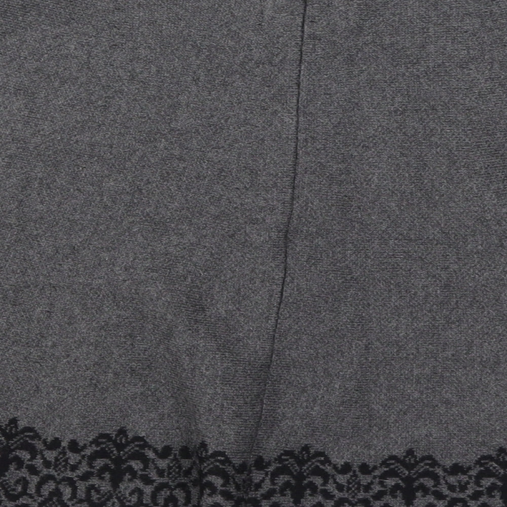 Adrienne Vittadini Womens Grey  Knit Skater Skirt Size S  - Batik