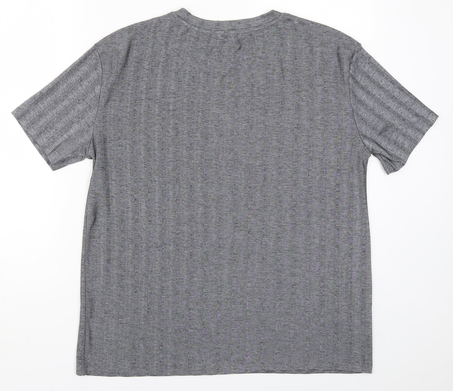 Zara Mens Grey Striped   T-Shirt Size M