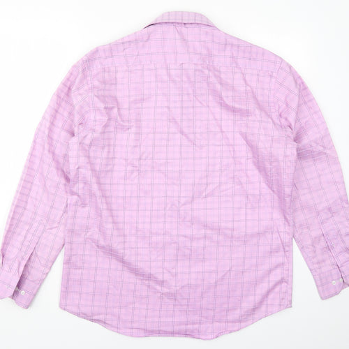 Zona Mens Pink Check   Button-Up Size 15.5