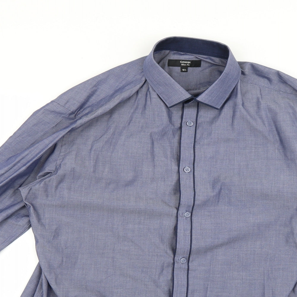 George Mens Blue    Dress Shirt Size 16.5