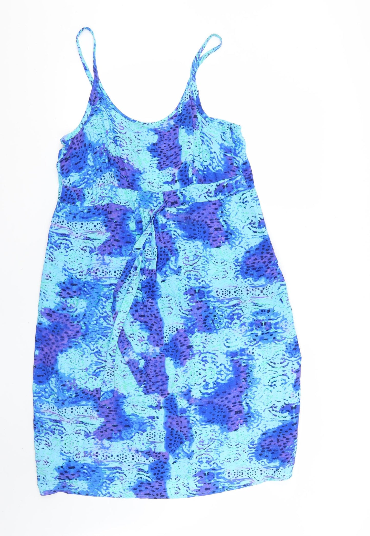 BHS Womens Blue Animal Print  Tank Dress  Size 14