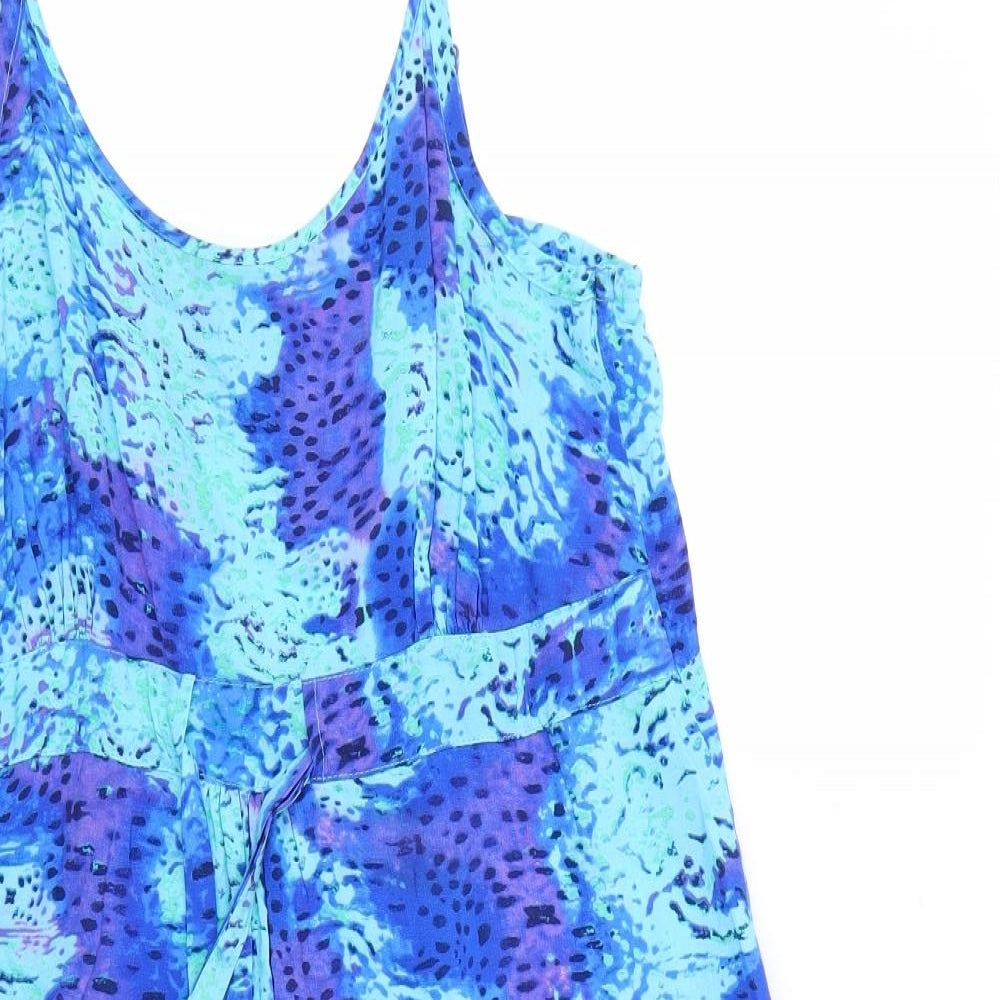 BHS Womens Blue Animal Print  Tank Dress  Size 14