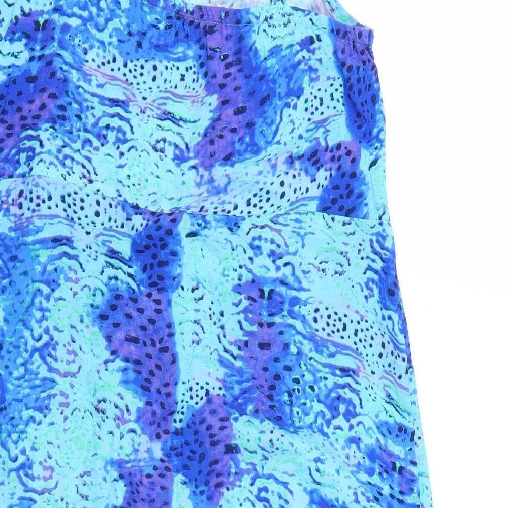 BHS Womens Blue Animal Print  Tank Dress  Size 14