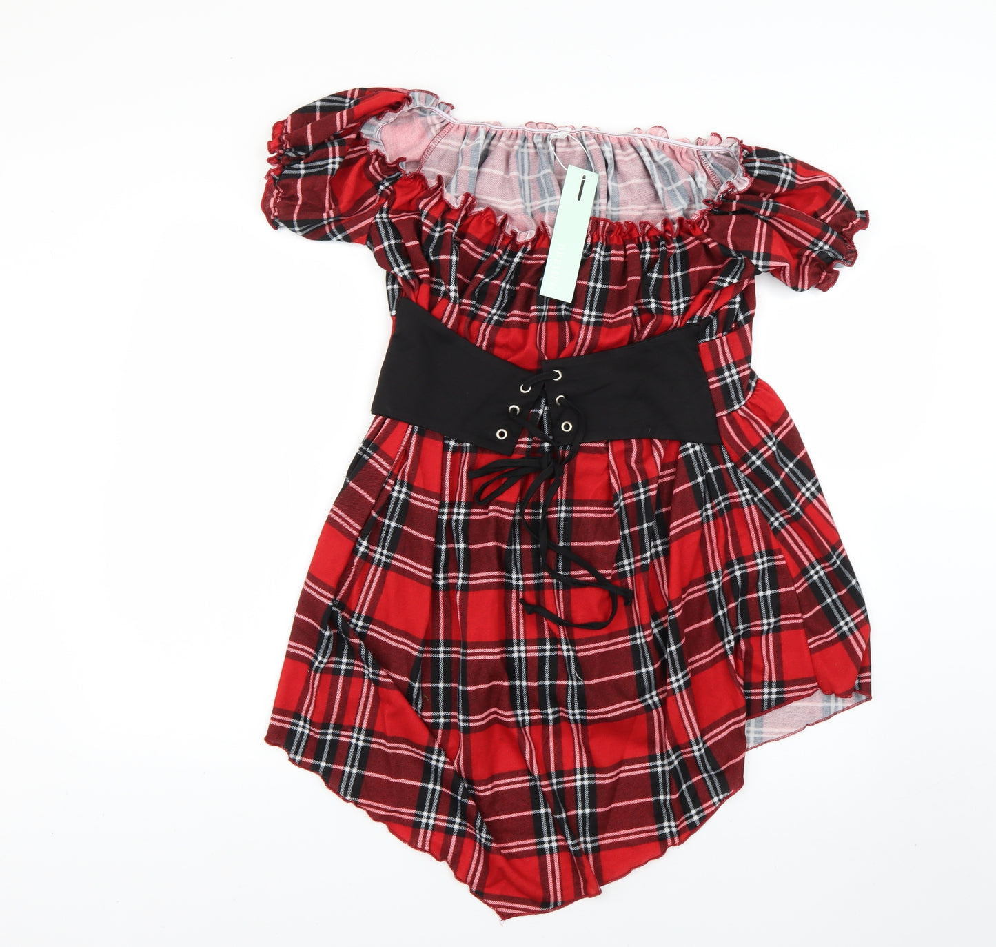 dressfo Womens Multicoloured Check  Fit & Flare  Size XL