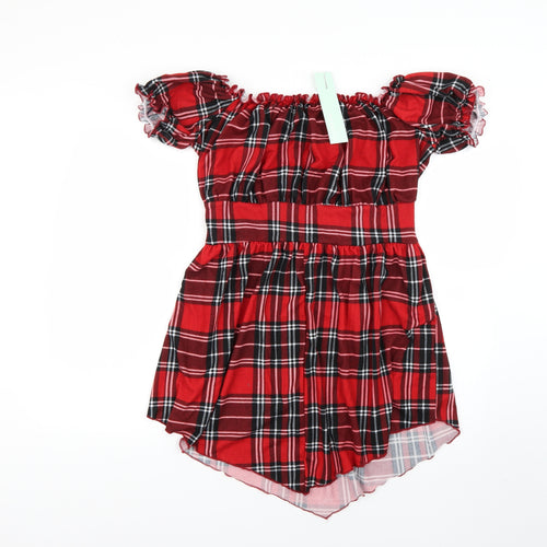 dressfo Womens Multicoloured Check  Fit & Flare  Size XL